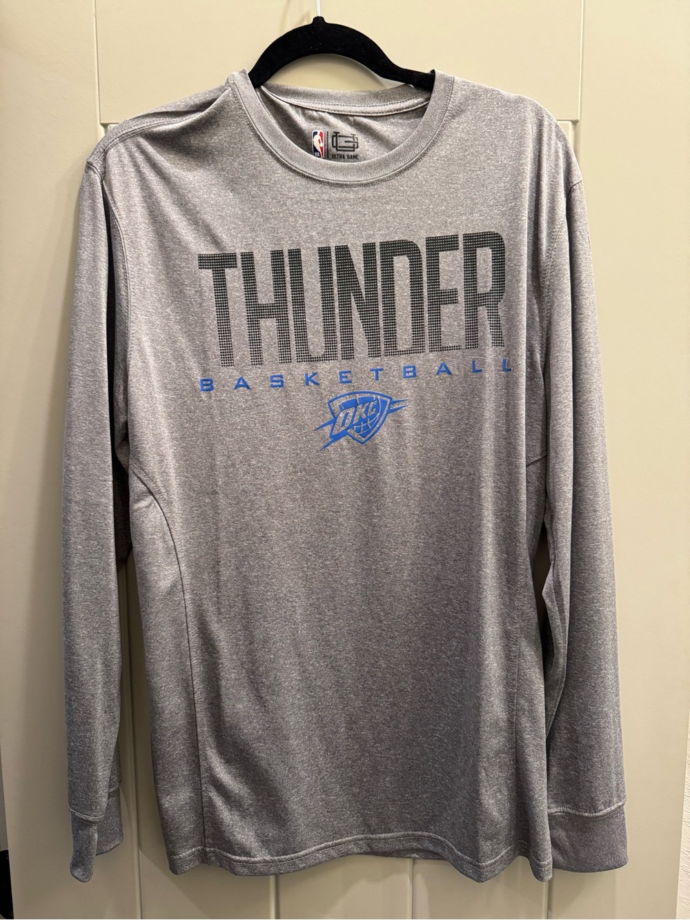 Oklahoma City Thunder Gray Long-Sleeve Basketball Tee